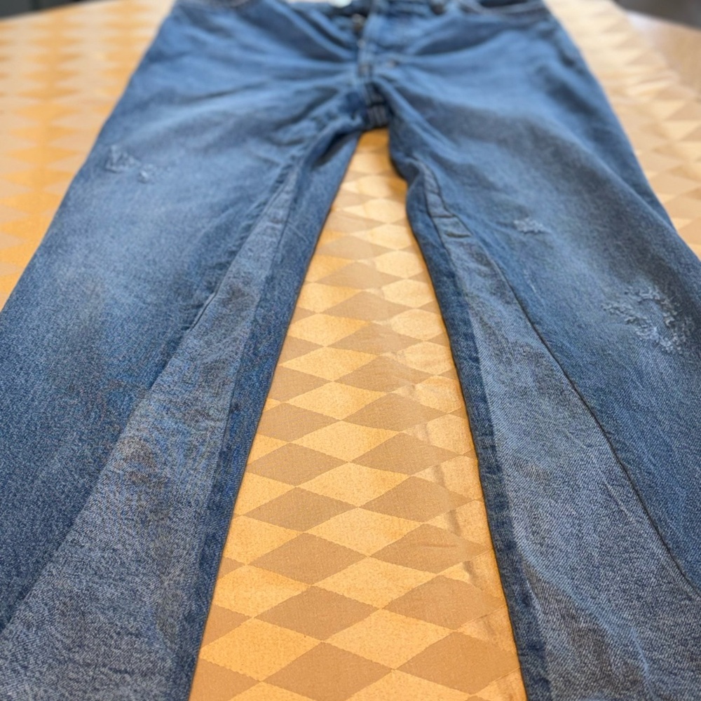 Free People Light Cropped Denim Jeans with Inserts Size 25